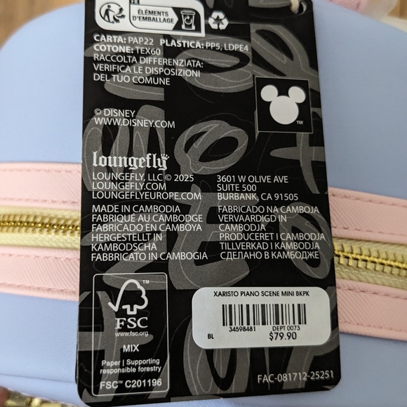 NWT! Loungefly Disney 's Aristocats Kittens Piano Mini Backpack - Picture 15 of 15